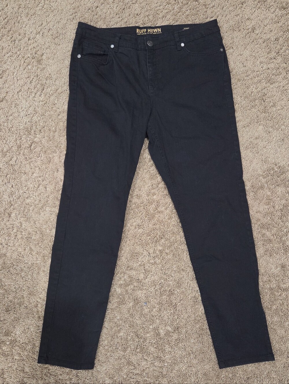 RUFF HEWN Deep Black Skinny Jeans